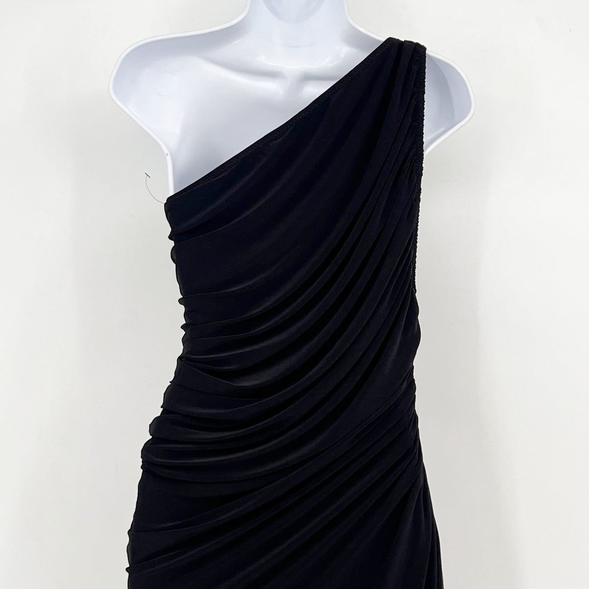 NORMA KAMALI Women's One Shoulder Diana Gown Large Black Asymmetric NWOT