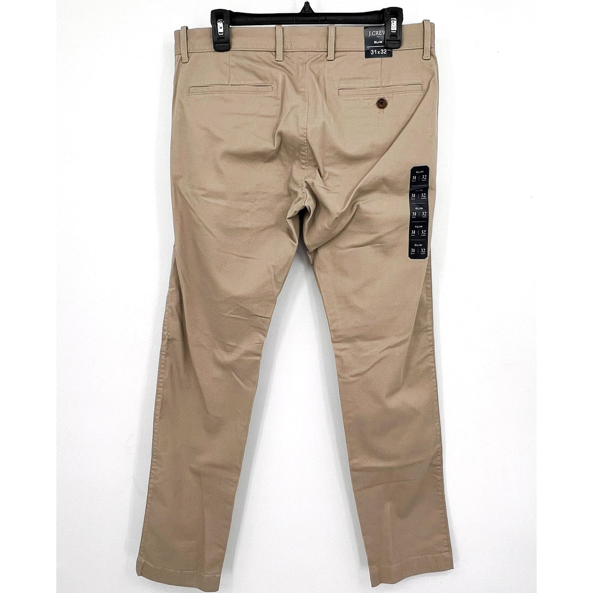 J.CREW Men's Slim-Fit Flex Chino Pants 31x32 Khaki Stretch Flat Front H3167 NWT