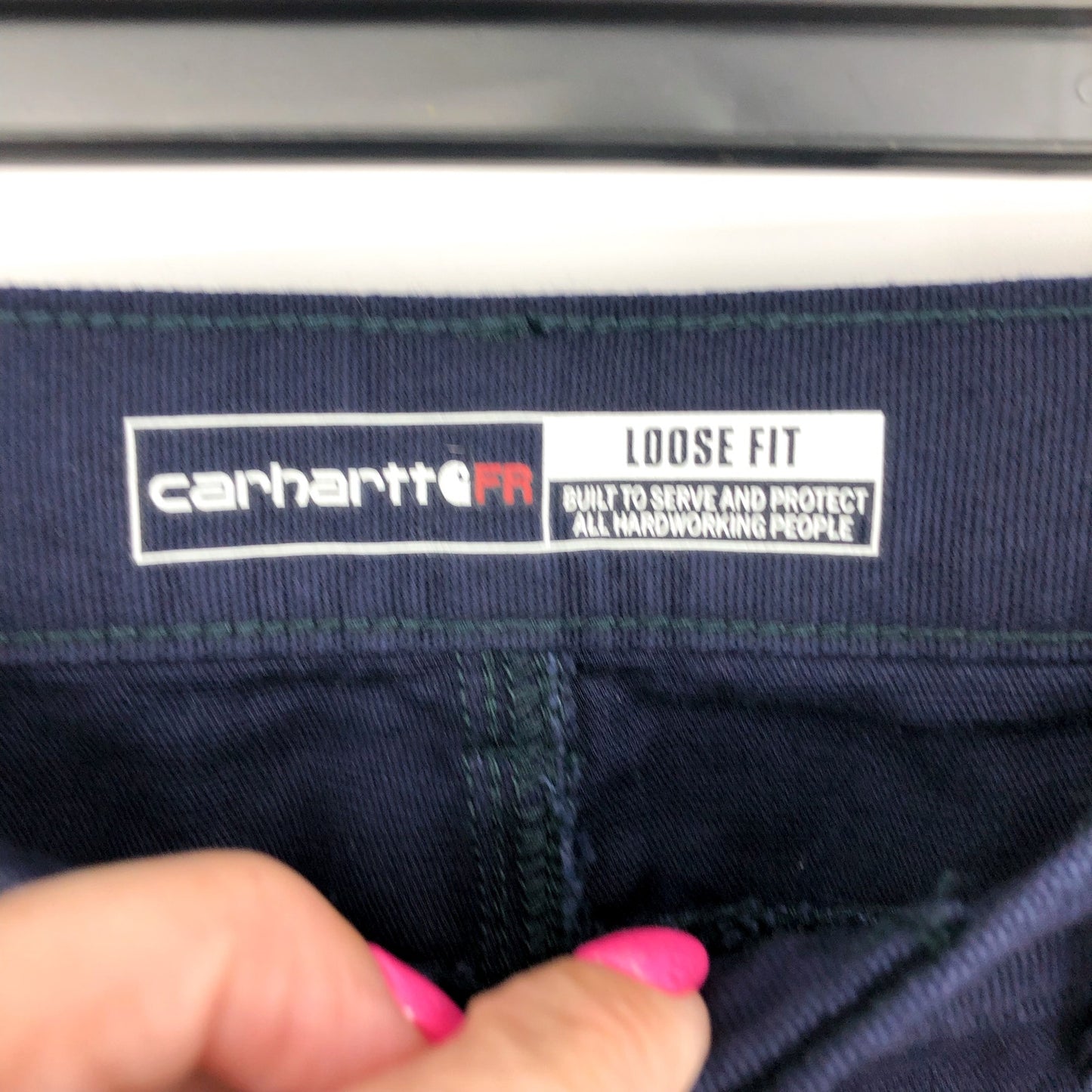 CARHARTT Men's FR Loose Fit Midweight Canvas Utility Pants Navy Blue 33x32