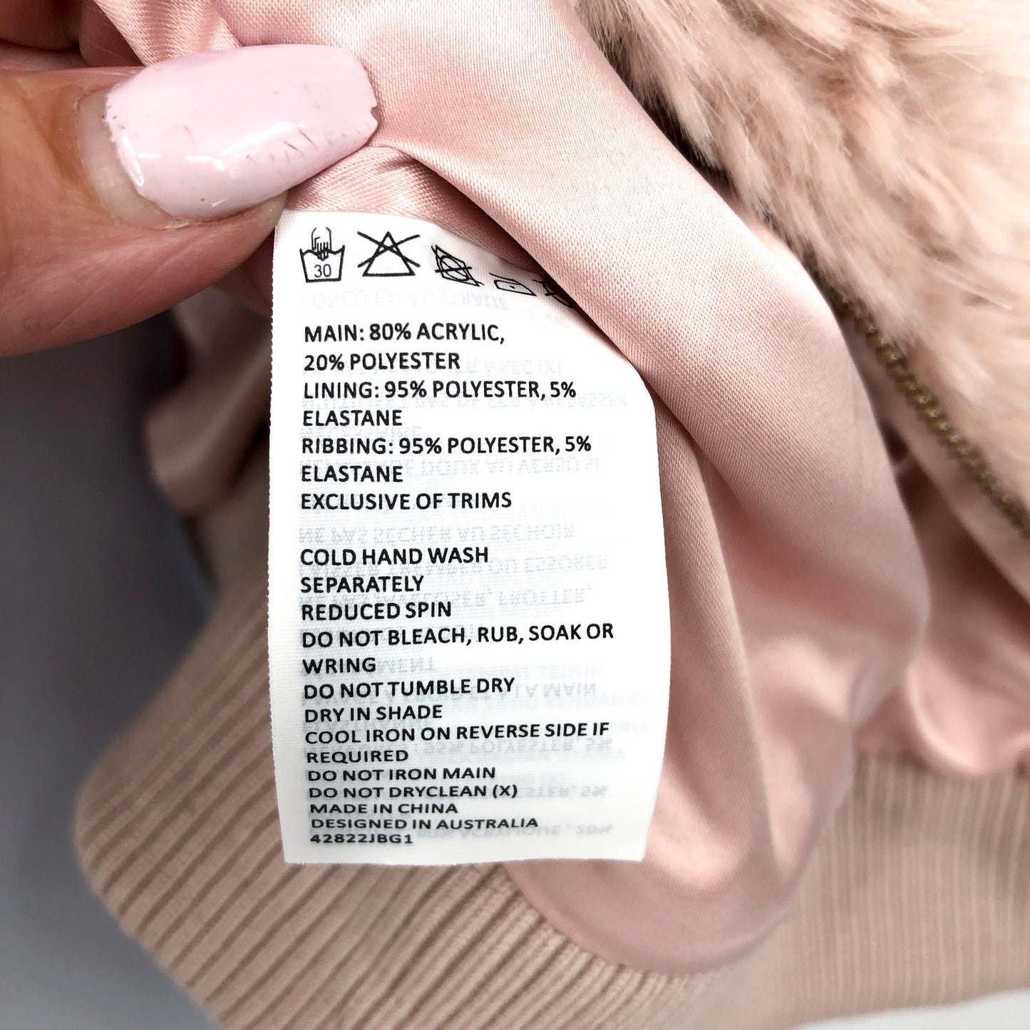 BARDOT JUNIOR Girls' Eve Faux-Fur Bomber Jacket Size 10 Pink Crystal NWT