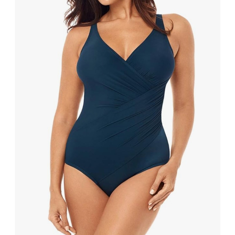 MIRACLESUIT Women's Oceanus One-Piece Swimsuit Size 12 DD-Cup Nova Green NWT
