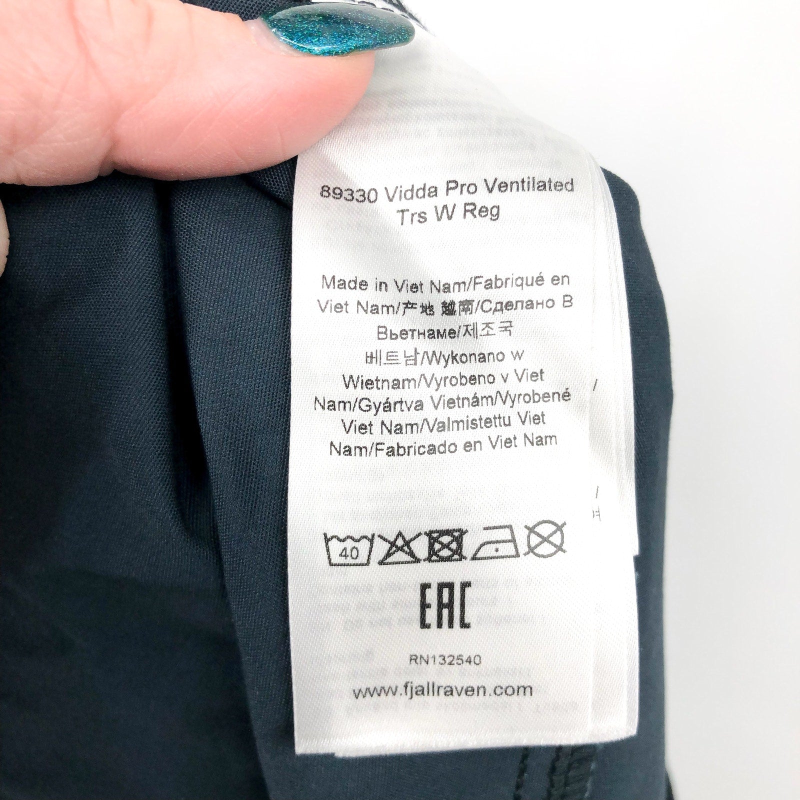 FJALLRAVEN Womens Vidda Pro Ventilated Pants US 14 EU 46 Navy Blue Trouser NWT