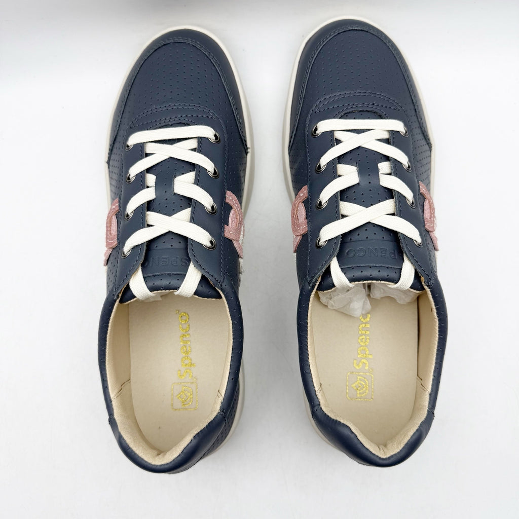 Spenco Womens Cambridge Casual Sneakers Size 9 M EU 39.5 Blue Pink Leather NIB