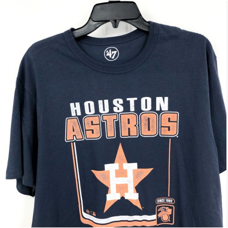 '47 BRAND Men's Houston Astros Borderline Franklin T-Shirt Small Navy Blue NWT