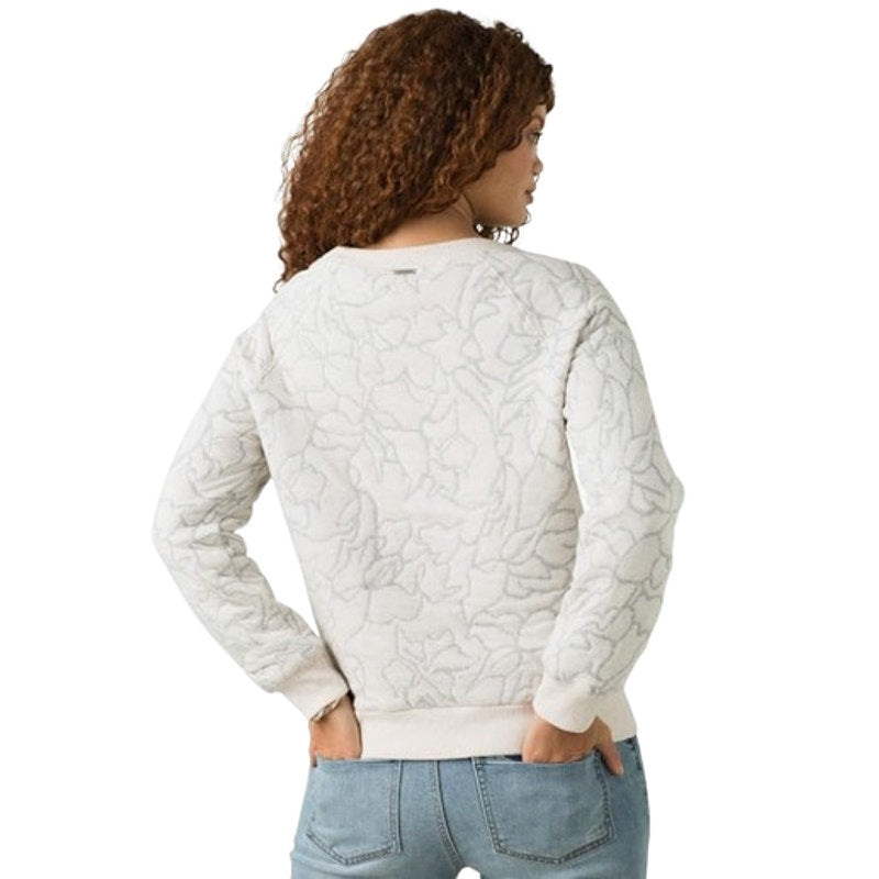 PRANA Women's Carin Pullover Sweatshirt XL Soft White Jacquard Knit NWT
