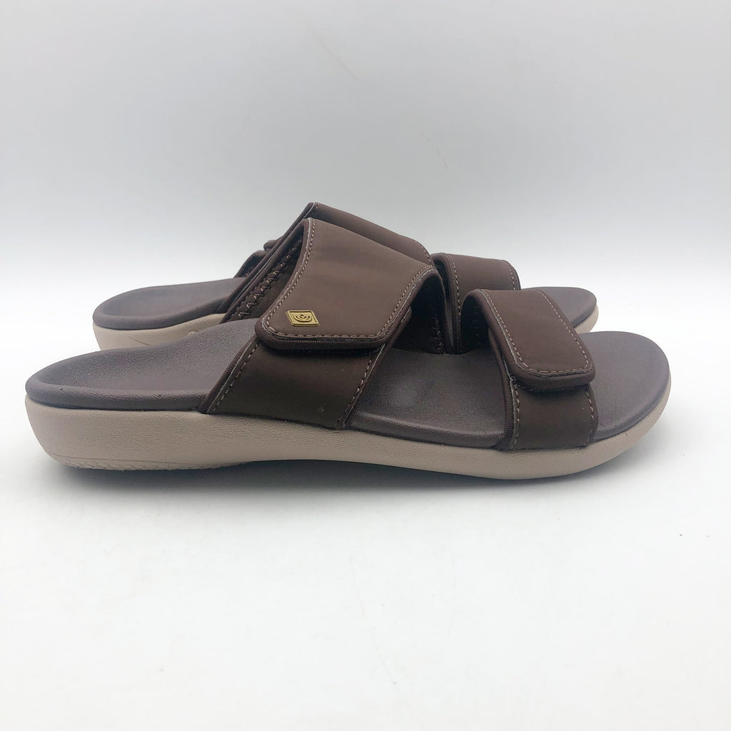 Spenco Womens KHOLO NUEVO Comfort Slide Sandals 9.5 WIDE Brown French Toast NWT
