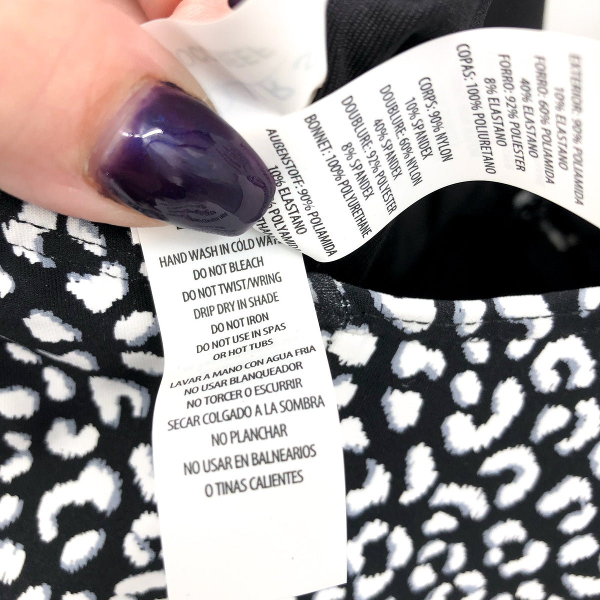 CONTOURS COCO REEF Solitaire One Piece Swimsuit 12/36C Black Print Underwire NWT