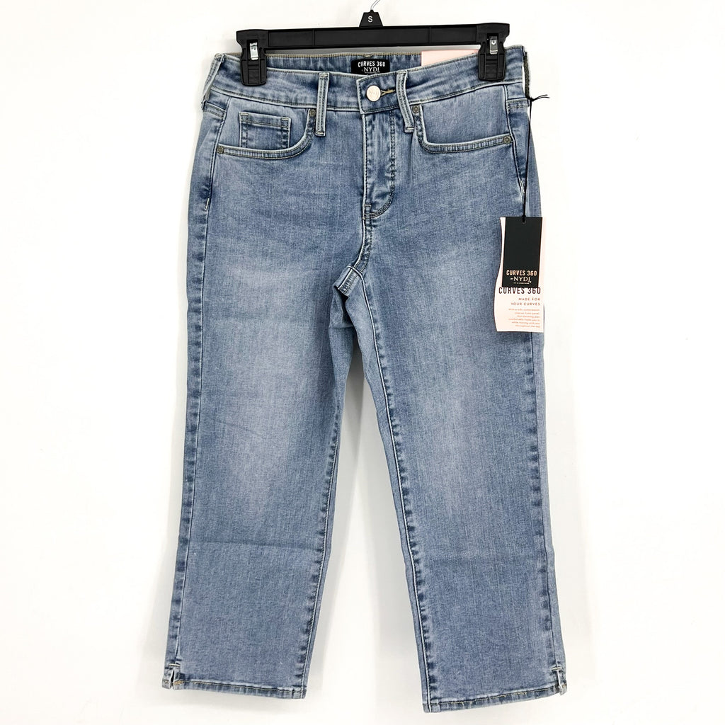 NYDJ Curves 360 Womens Slim Straight Crop Jeans Size 4 Charmed Light Blue NWT