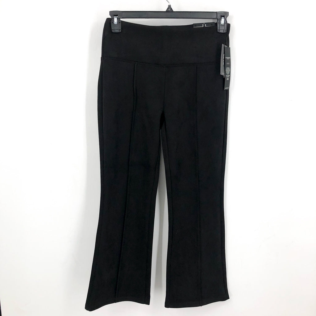 LIVERPOOL Women's Pearl Pull-On Faux Suede Flare Pants Small Black Stretch NWT