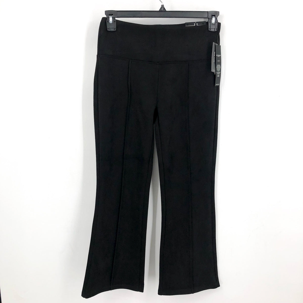 LIVERPOOL Women's Pearl Pull-On Faux Suede Flare Pants Small Black Stretch NWT