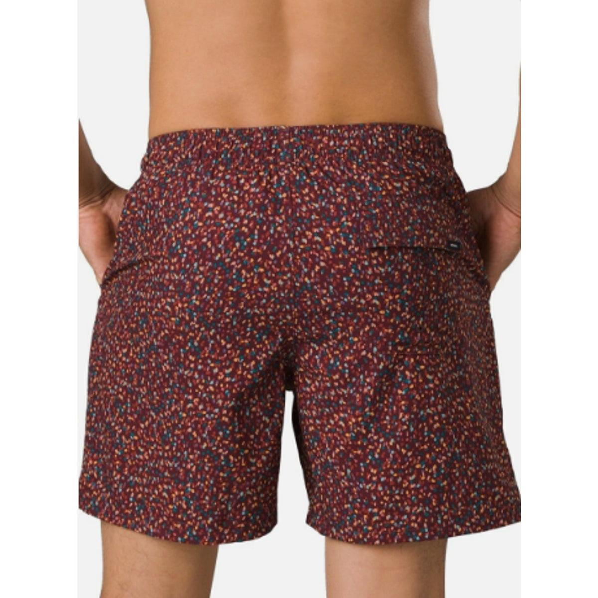 PRANA Men's Plunge Swim Shorts XL Red Cacao Alotta Dots 6" Inseam Liner NWT
