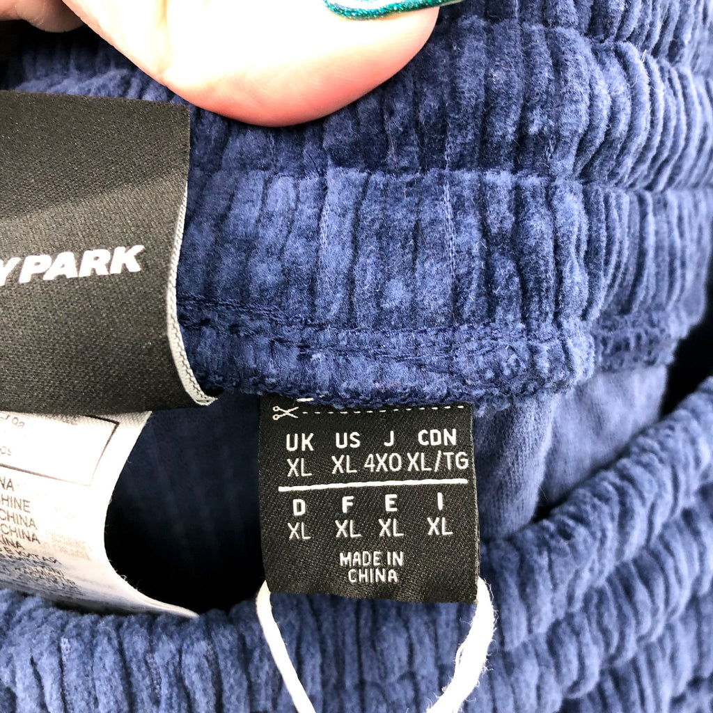 ADIDAS X Ivy Park Unisex Corduroy Sweat Pants XL Dark Blue Heavyweight NWT