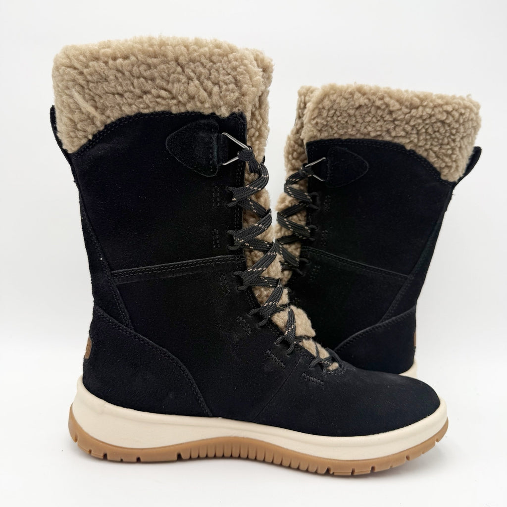 UGG Womens Lakesider Tall Winter Boots Size 5 EU 36 Black Suede Waterproof NWOB