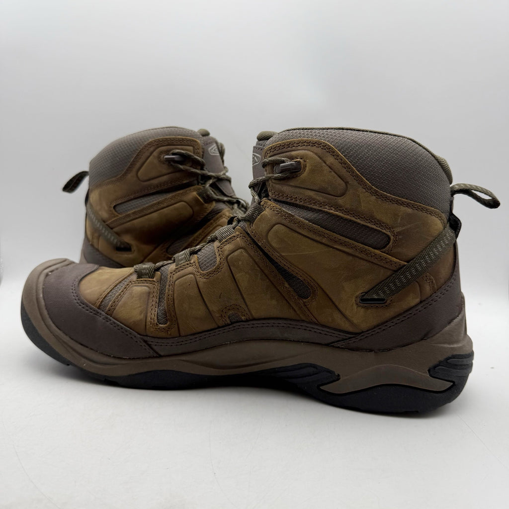 Keen Mens Circadia Mid Hiking Boots US 14 EU 47.5 Brown Leather Waterproof NWOB