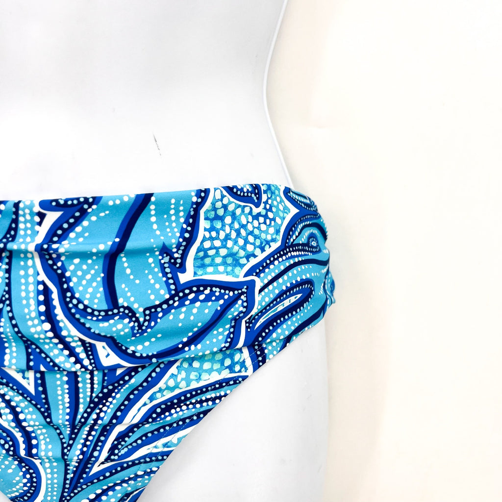SUNSETS Women's Unforgettable Hipster Bikini Bottom Small Blue Seaside Vista NWT