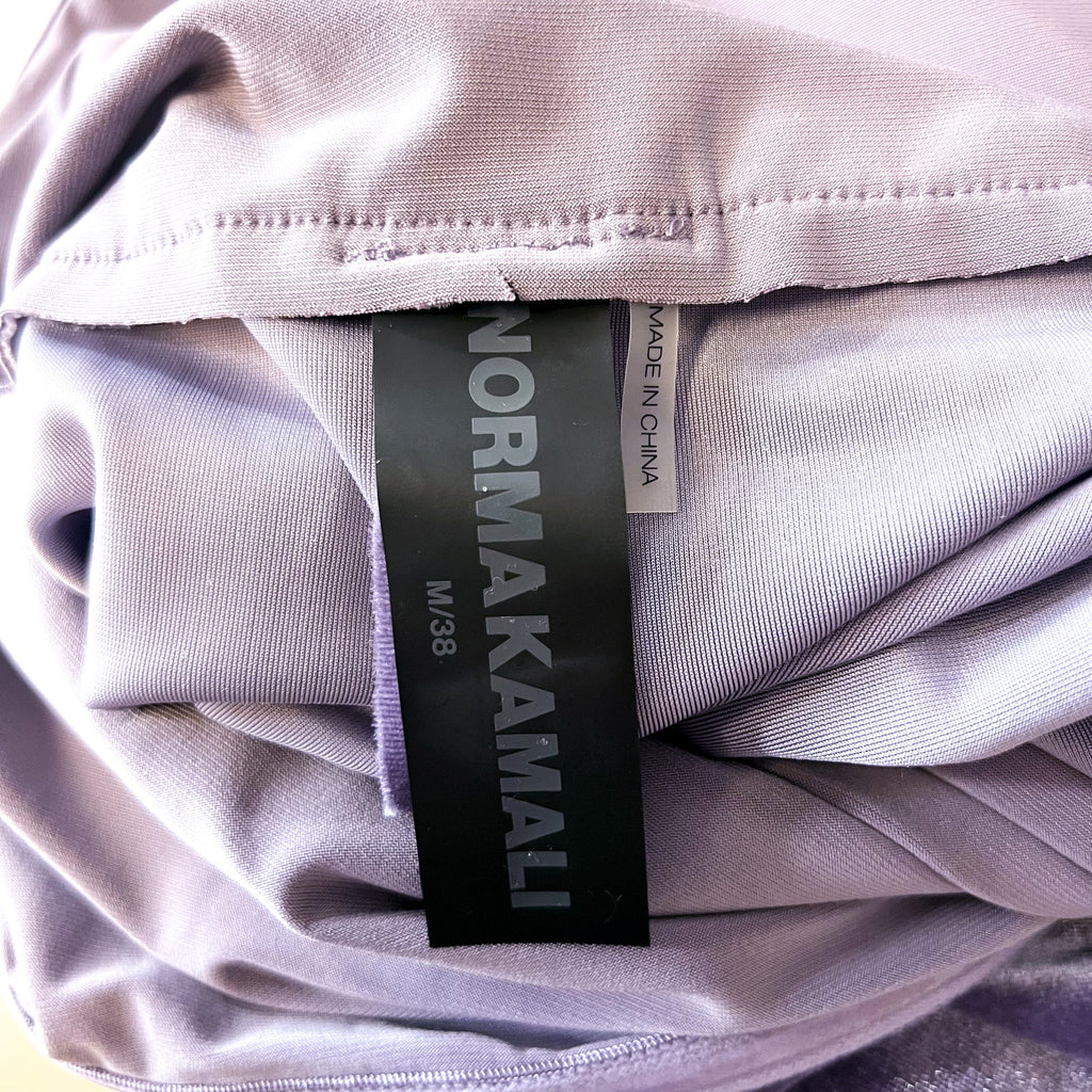 Norma Kamali Velvet Strapless Dress Medium 38 Powder Purple Knee Length NWT