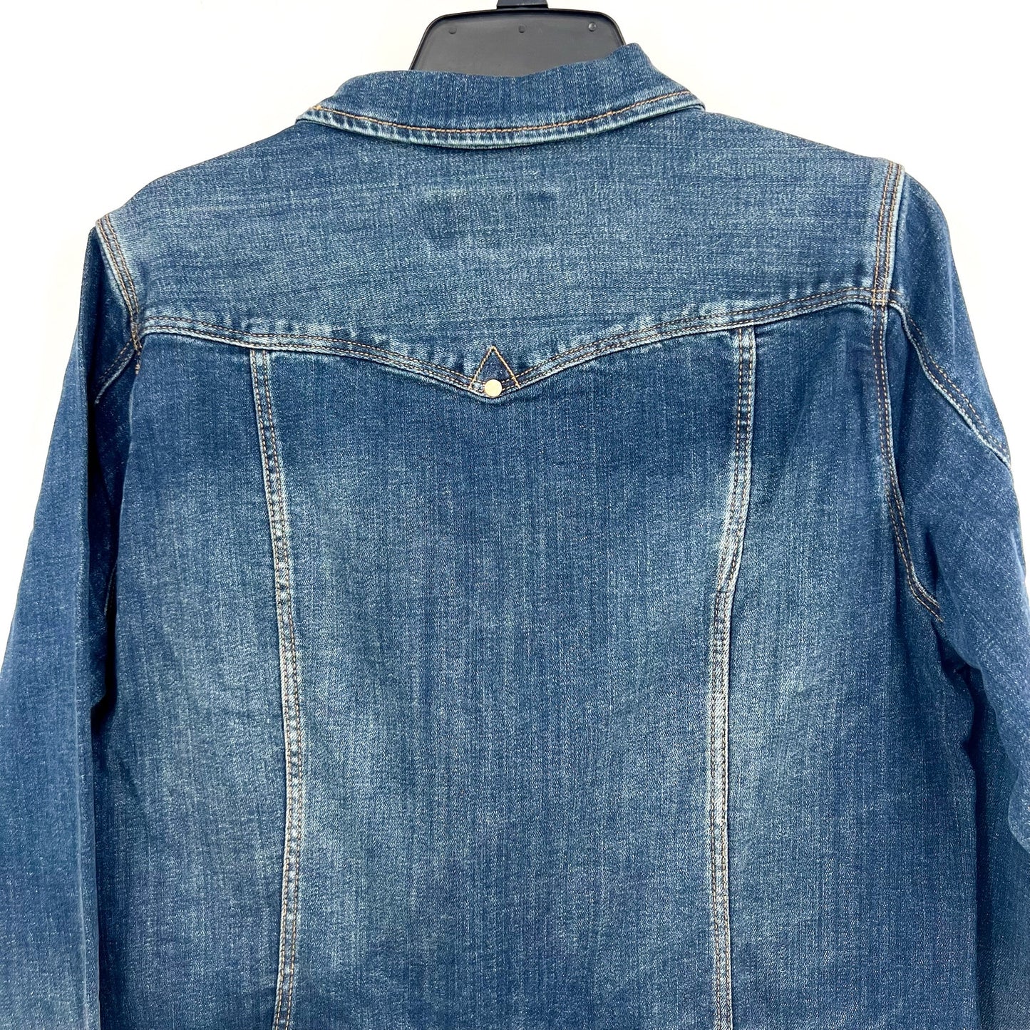 LIVERPOOL Women's Classic Jean Jacket Large Blue Glenrock Stretch Denim NWT