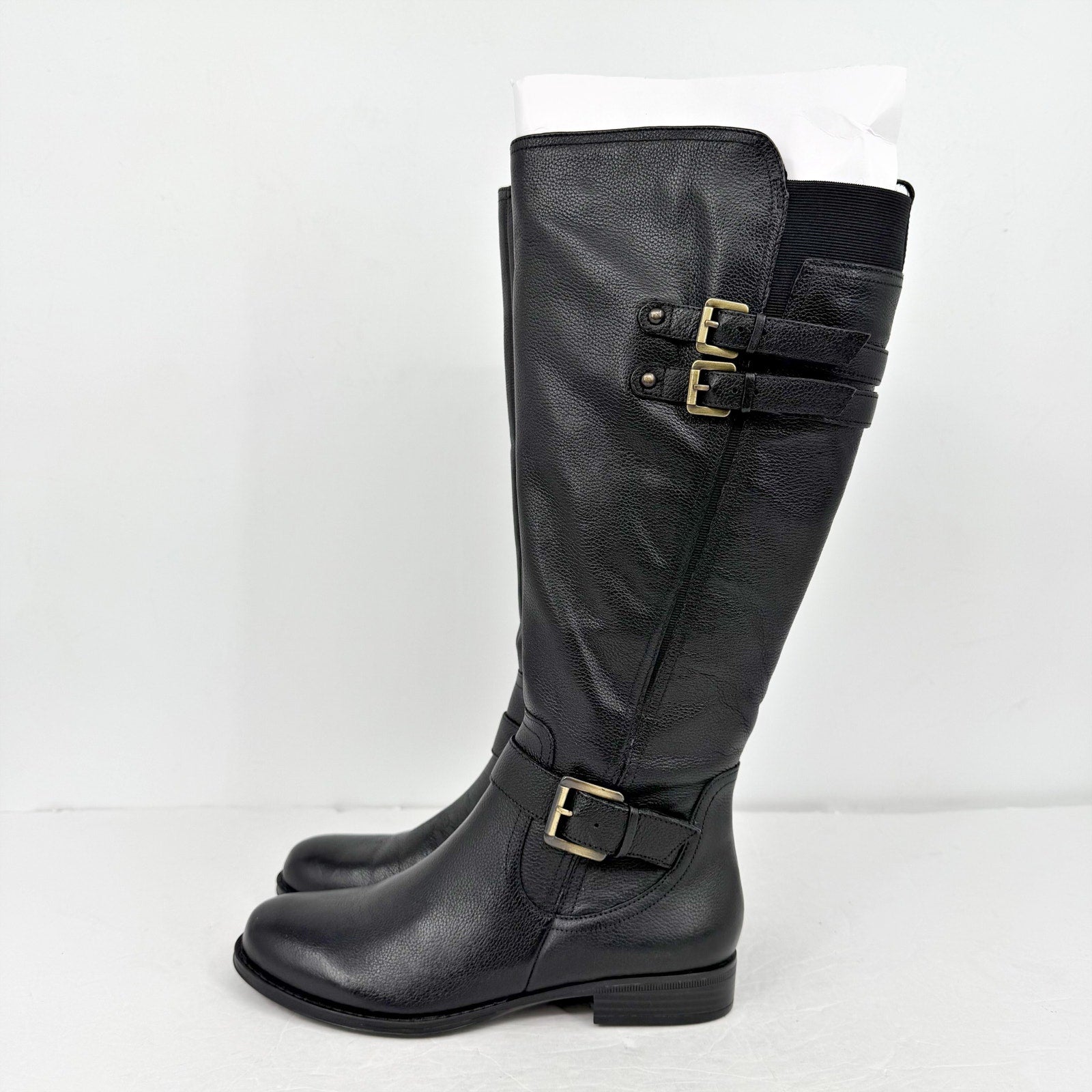 Naturalizer Womens Jessie Knee High Boots US 8 M WC EU 38.5 Black Leather NIB