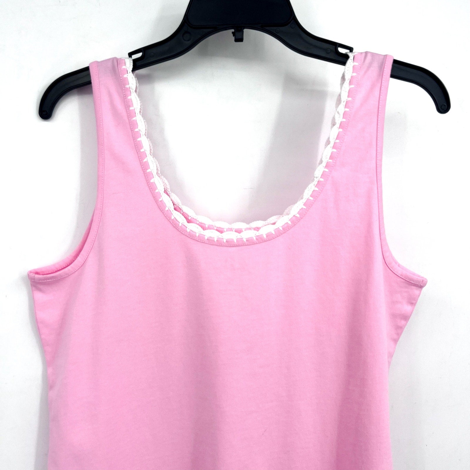 LILLY PULITZER Gabbie Knit Tank Top Small Conch Shell Pink Crochet Trimmed NWT