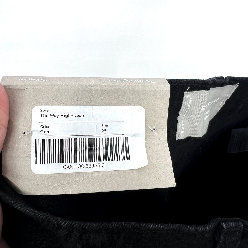 EVERLANE Women's The Way-High Jeans 25x27 US 0 Coal Black Straight Leg NWT