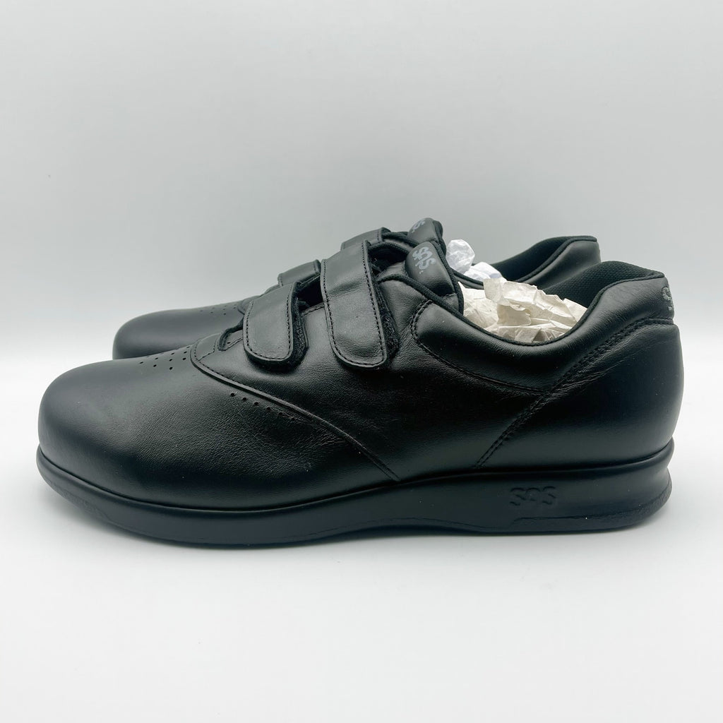 SAS Womens Me Too Adjustable Comfort Shoes US 11.5 WW EU 42 Black Leather NIB