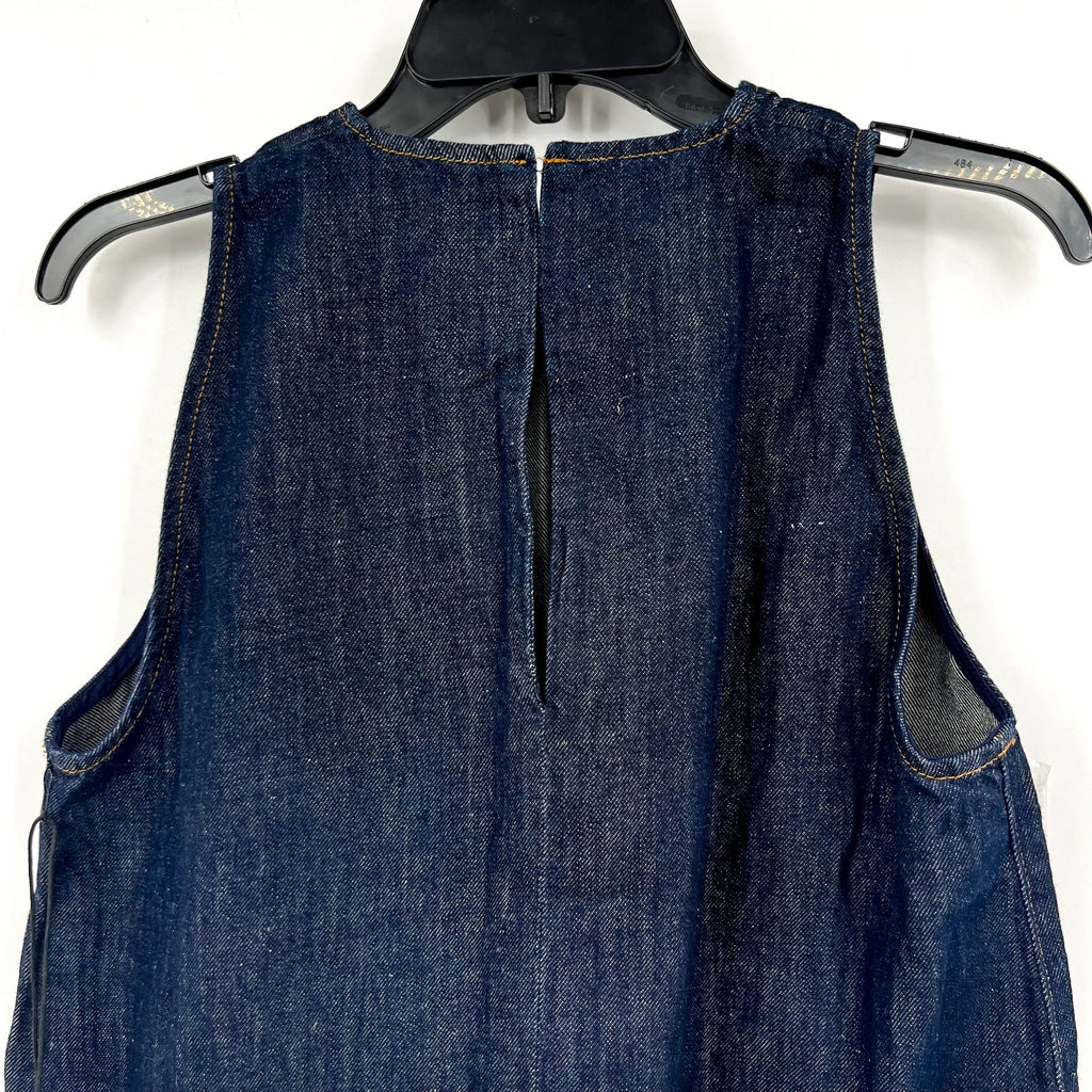 7 FOR ALL MANKIND Sleeveless Denim Top Medium Blueberry Cotton Linen NWT