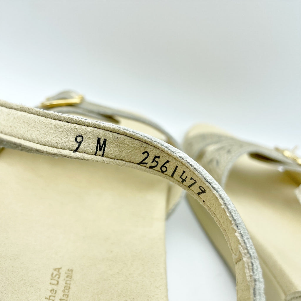 SAS Womens Duo Comfort Sandals US 9 M EU 40 Gold Suede 3-Strap Comfort NIB
