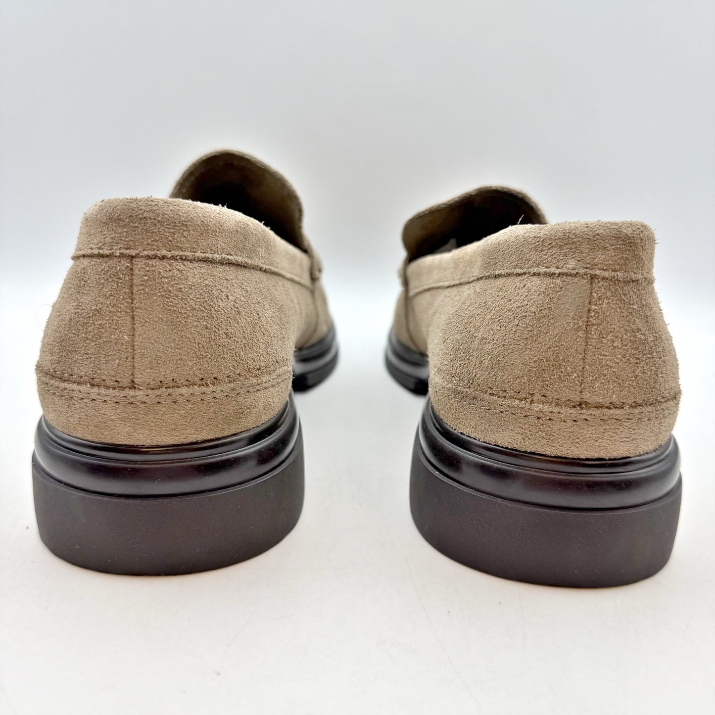 Aldo Mens Tucker Penny Loafers US 8 EU 41 Taupe Beige Suede Slip On NWOB