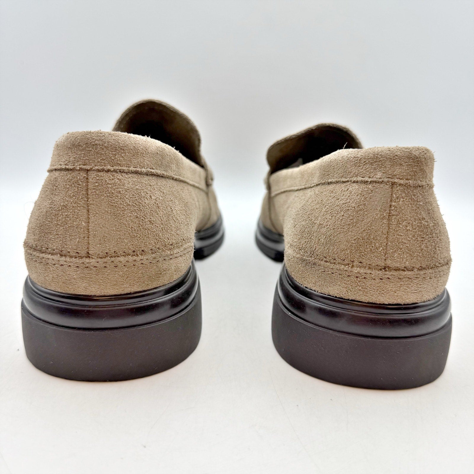 Aldo Mens Tucker Penny Loafers US 8 EU 41 Taupe Beige Suede Slip On NWOB