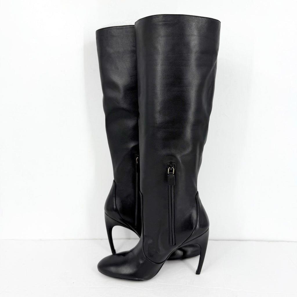 Stuart Weitzman Womens Luxecurve 100 Slouch Boots US 9B Black Leather NWOB