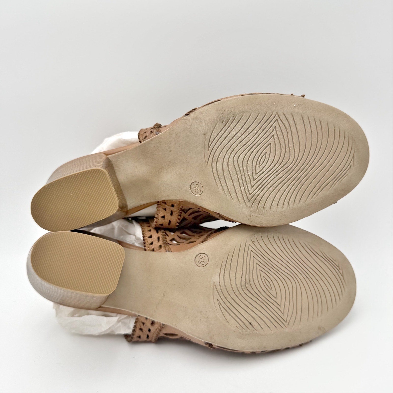 Bueno Womens Candice Heeled Sandals EU 39 US 9 Brown Leather NIB
