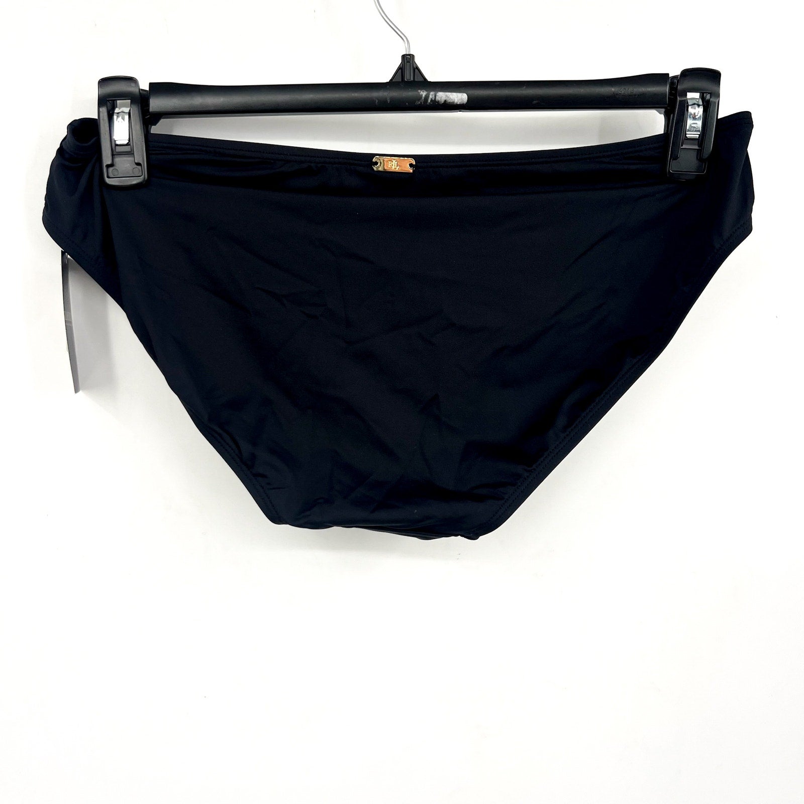 LAUREN RALPH LAUREN Beach Club Hipster Bikini Bottoms Size 6 Black Swim NWOT
