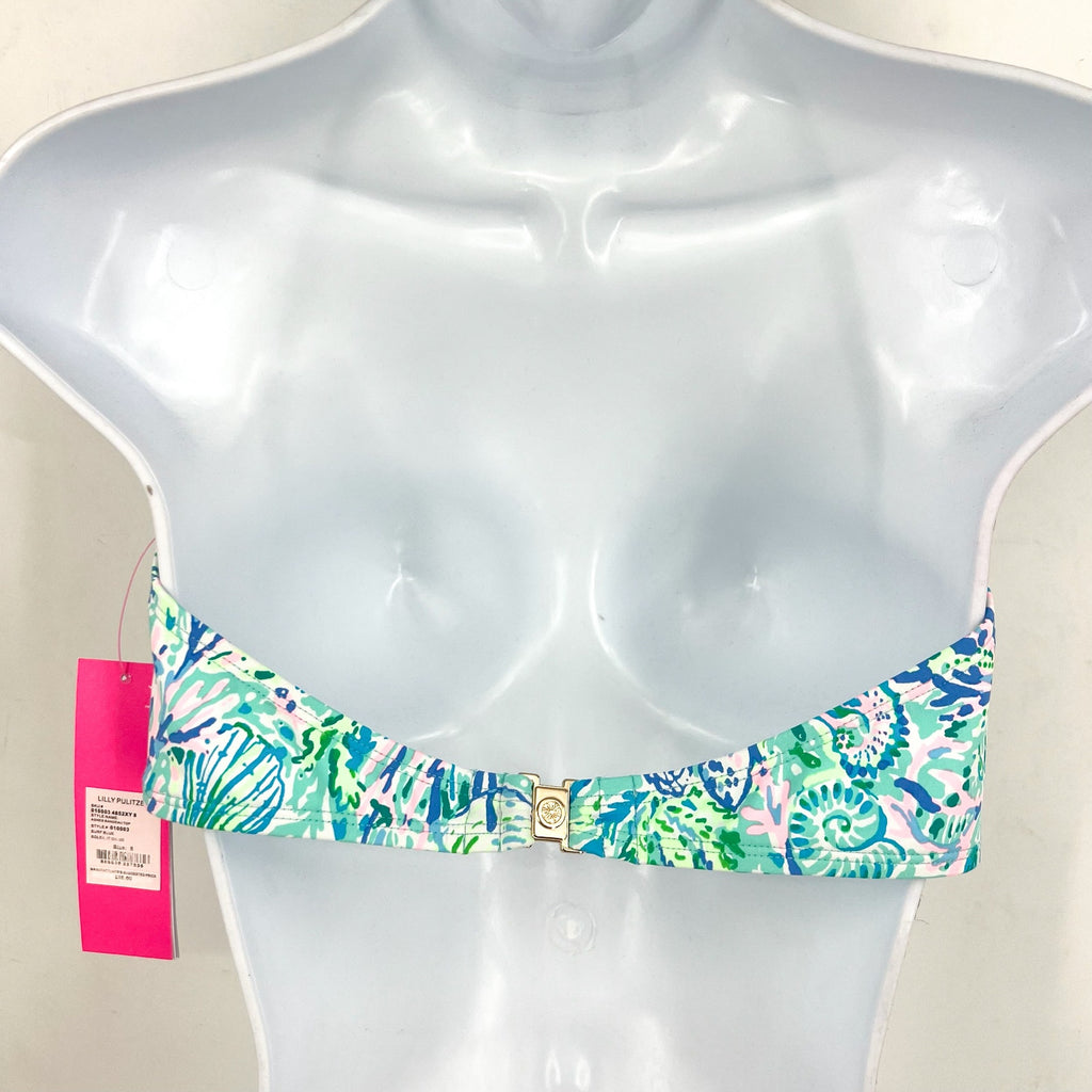 LILLY PULITZER Womens Agnes Bikini Top Size 8 Surf Blue Soleil It On Me NWT