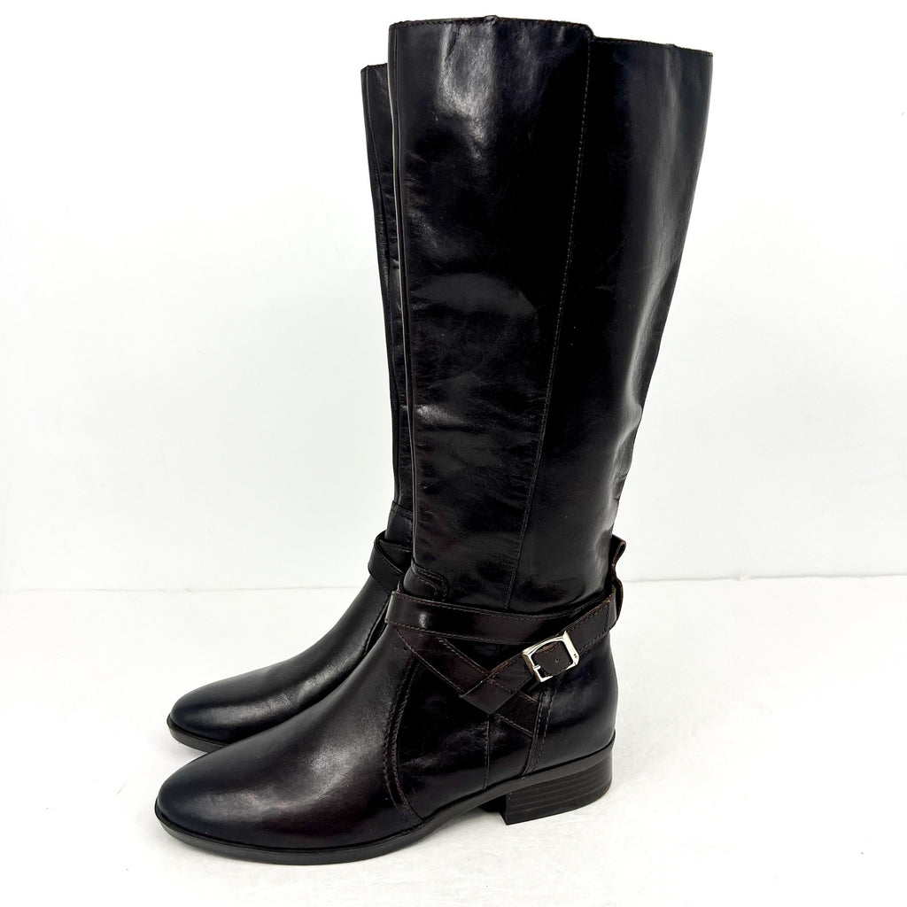 Naturalizer Womens Rena2 Knee High Boots US 8M Dark Brown Leather NWOB