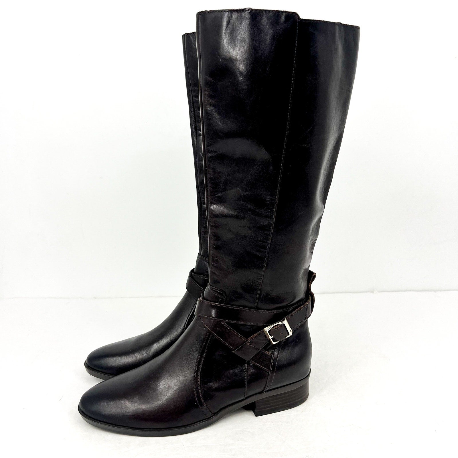 Naturalizer Womens Rena2 Knee High Boots US 8M Dark Brown Leather NWOB