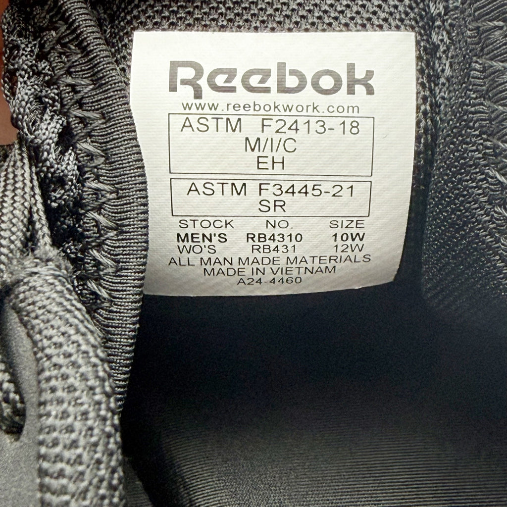 Reebok Work Mens Fusion Flexweave Sneaker 10 Wide Black EH Comp Toe SR NIB