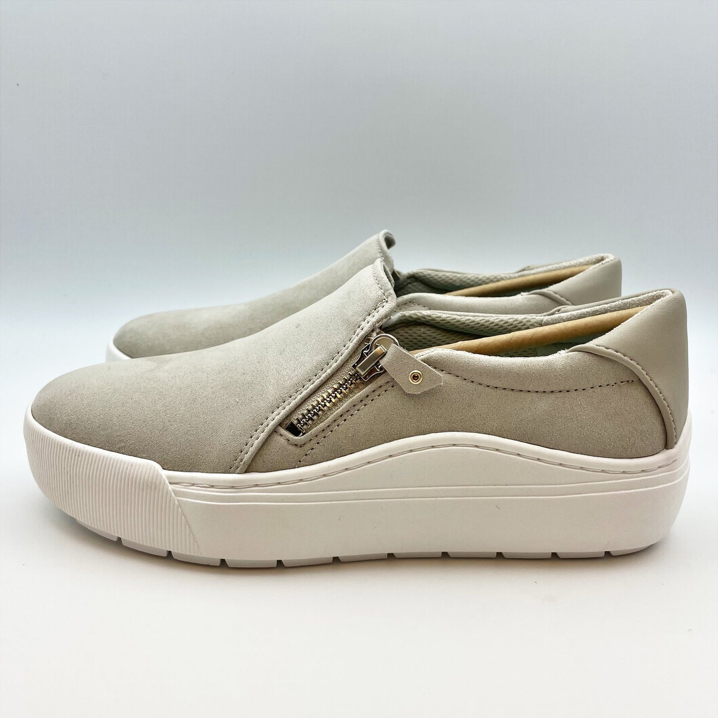 Dr. Scholl's Women's Time Off Now Slip On Sneaker Size 9.5 Taupe Grey NIB