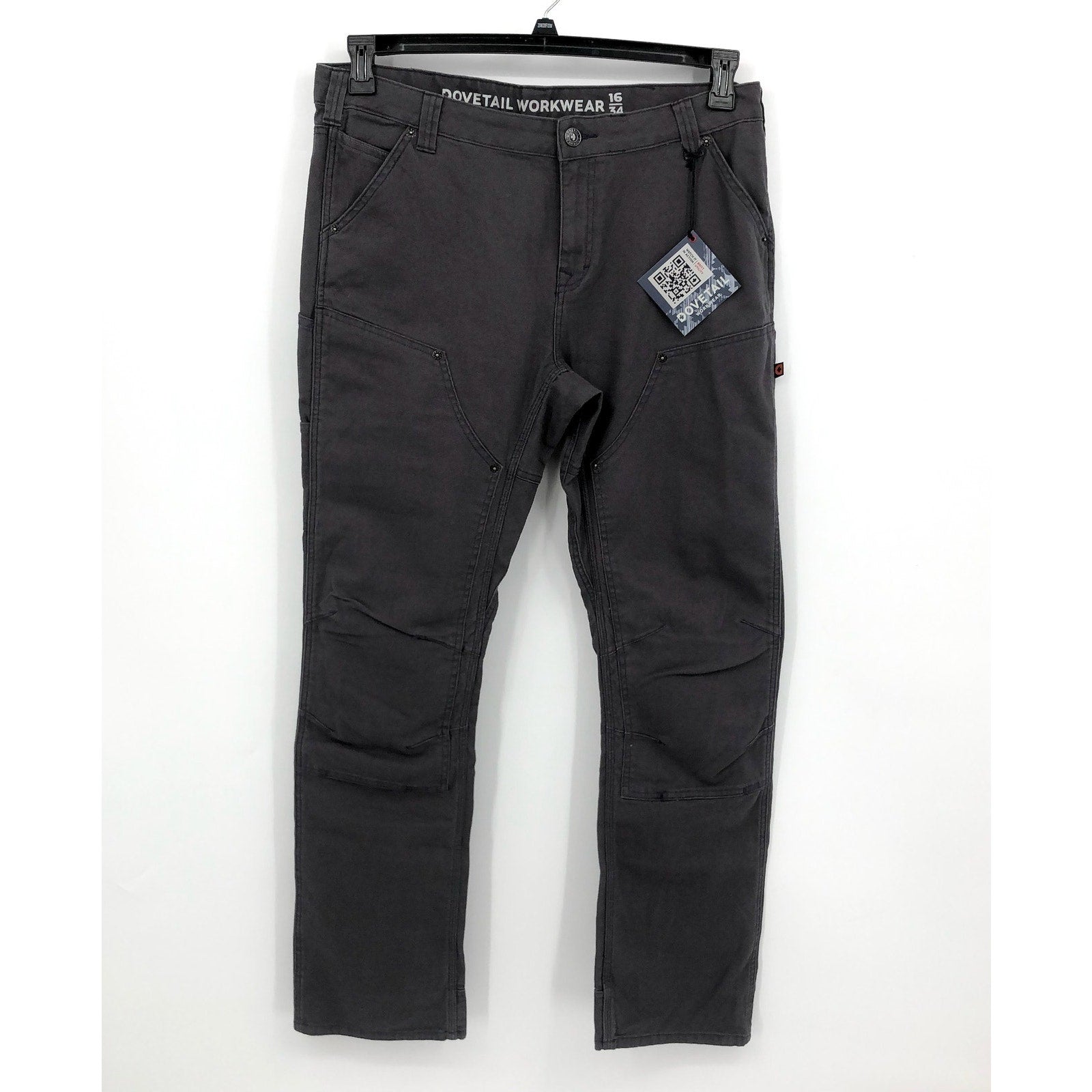 DOVETAIL WORKWEAR Women's Britt Utility Pants Size 16/34 Dark Grey Canvas NWT