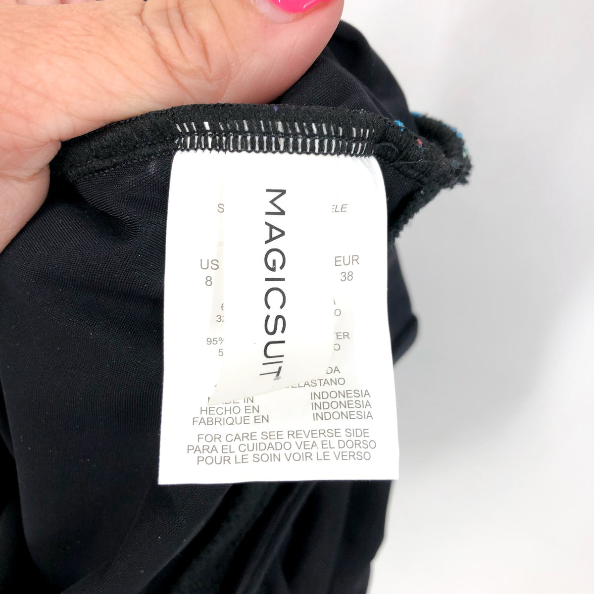 MAGICSUIT Lisa One Piece Swimsuit Size 8 Blue Black Social Butterfly NWT