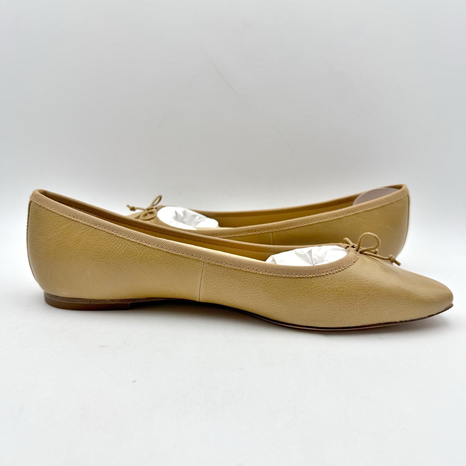 Veronica Beard Womens Catherine Ballet Flats Size 8 M Tan Natural Leather NIB