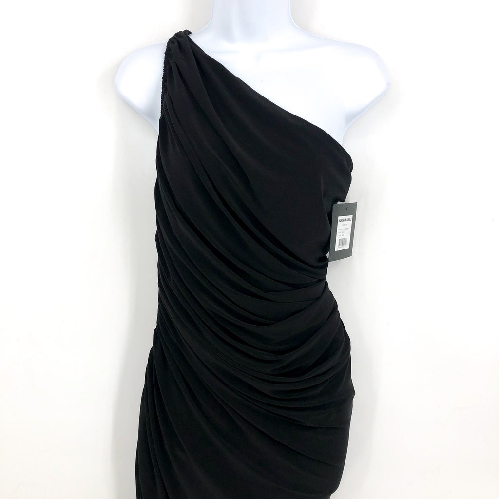 NORMA KAMALI Women's One Shoulder Diana Dress XS Black Asymmetric NWT