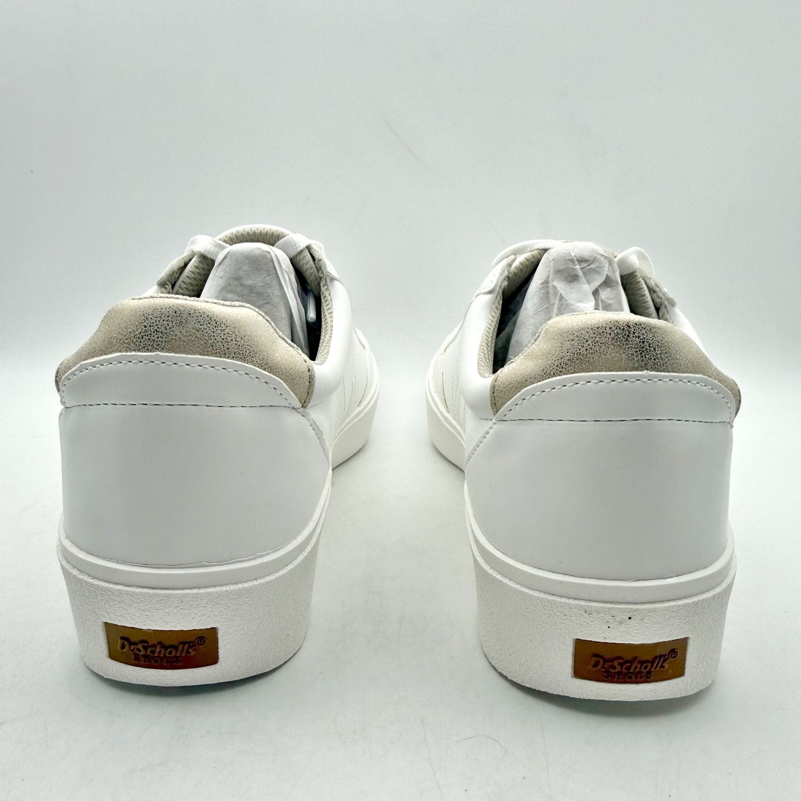 Dr. Scholls Womens Madison Low Top Sneakers US 10 Wide White Vegan Leather NIB