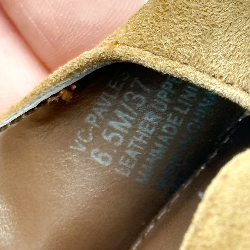 Vince Camuto Womens Pavles Ankle Strap Heeled Sandals US 6.5 M Brown Suede NIB