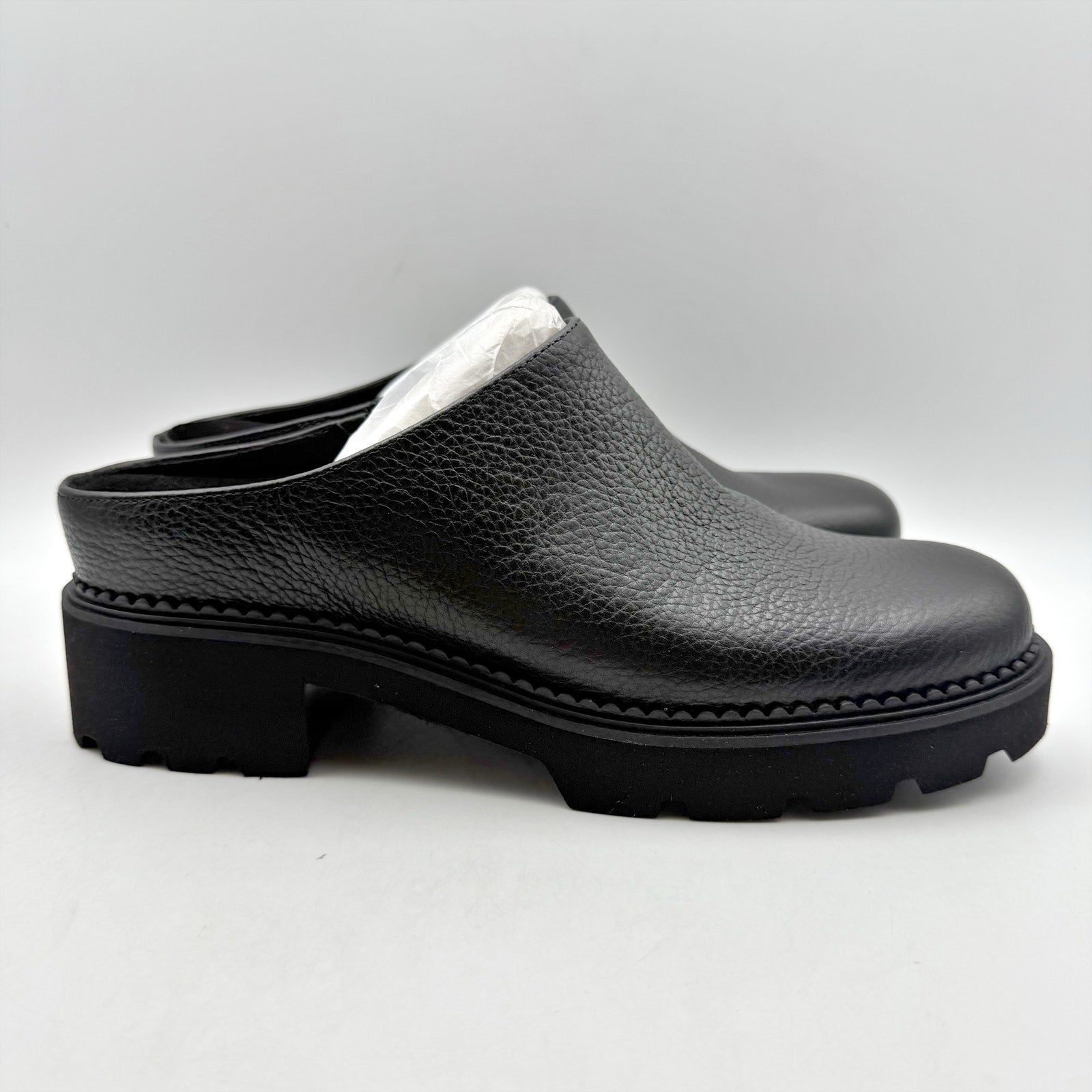 Vionic Womens Fairfax Clogs US 11M EU 42 Black Leather Slip On NIB