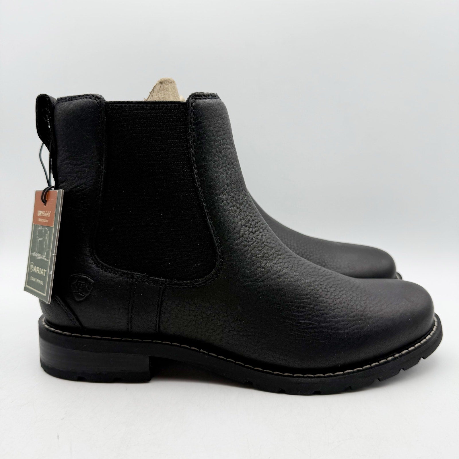 Ariat Womens Wexford Chelsea Boots US 7.5 B Black Leather Waterproof NWOB