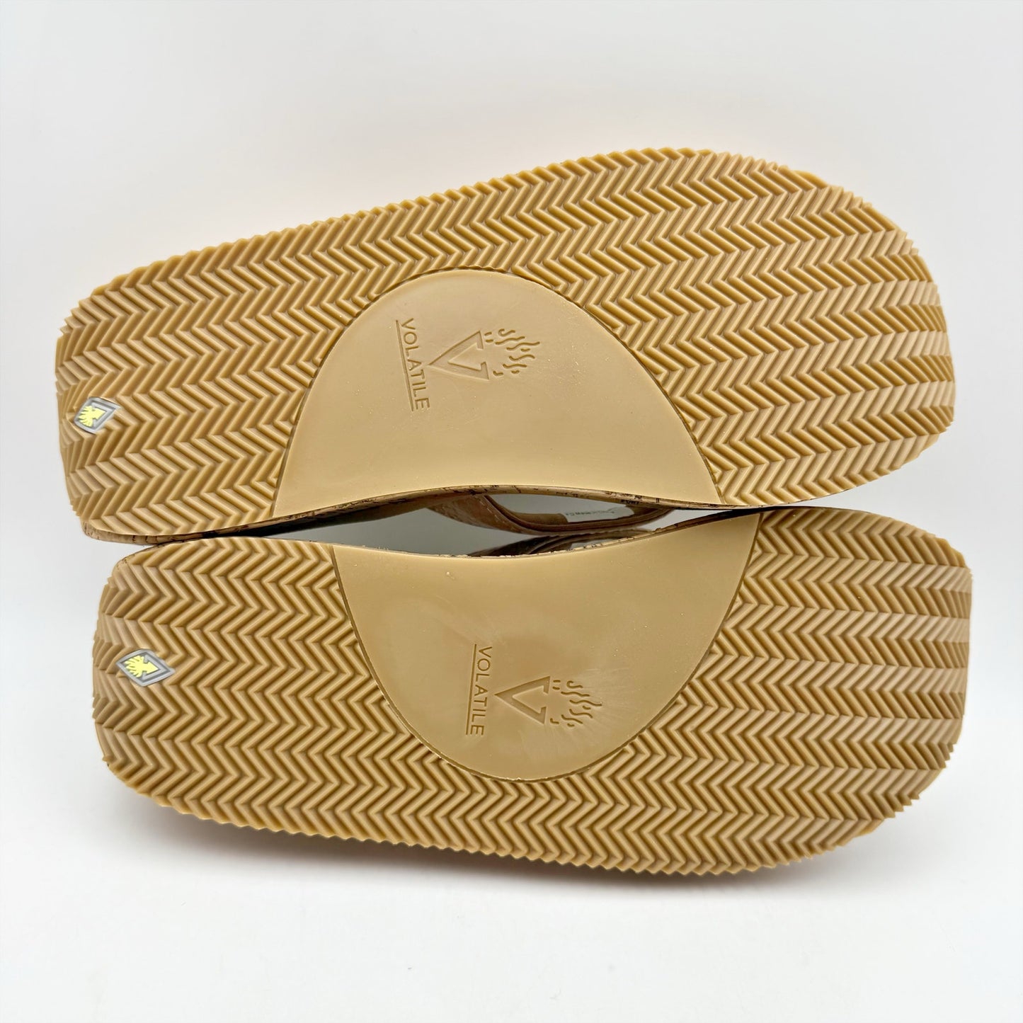 Volatile Womens Neville Wedge Sandal US 11 M Nude Snake Vegan Leather NWOB