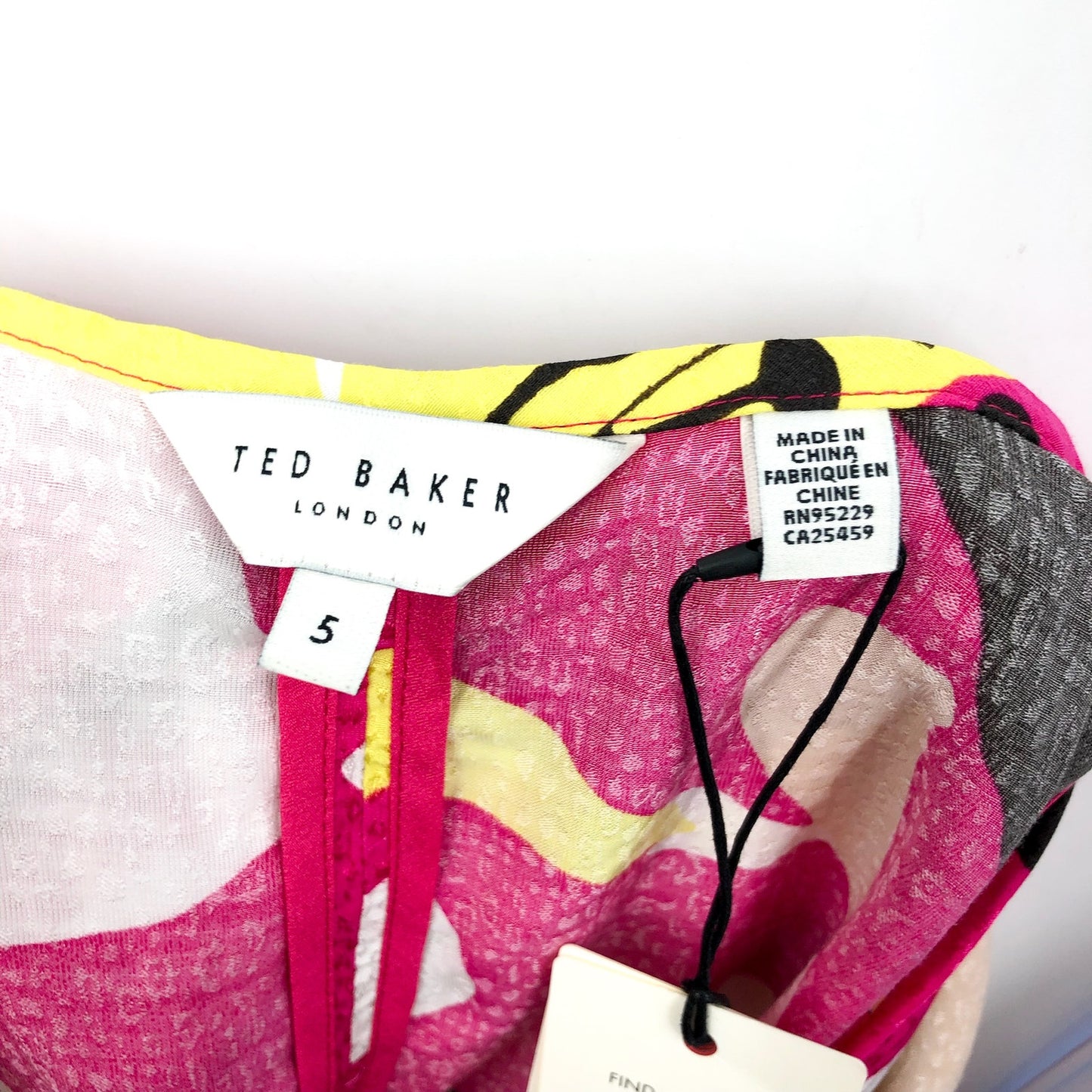 TED BAKER Molliah Halterneck Jumpsuit Size 5 US 12 Bright Pink Wrap Bodice