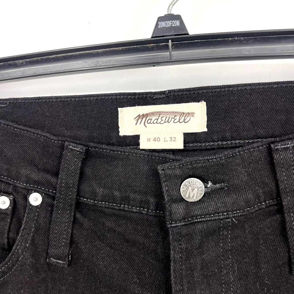 MADEWELL Men's Athletic Slim Jeans 40x32 Black Denim Stretch NG307 NWT