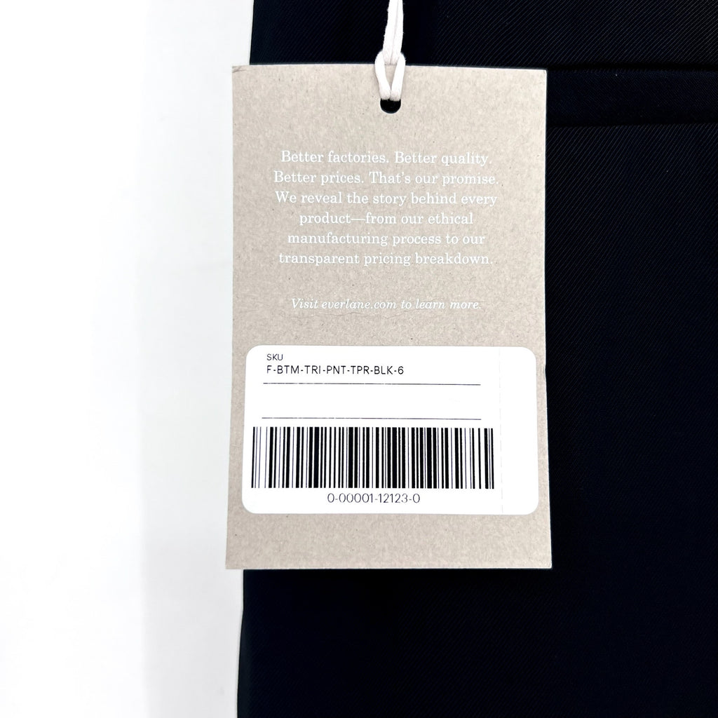 EVERLANE Women's The Japanese GoWeave Way-High Tapered Pants Size 6 Black NWT