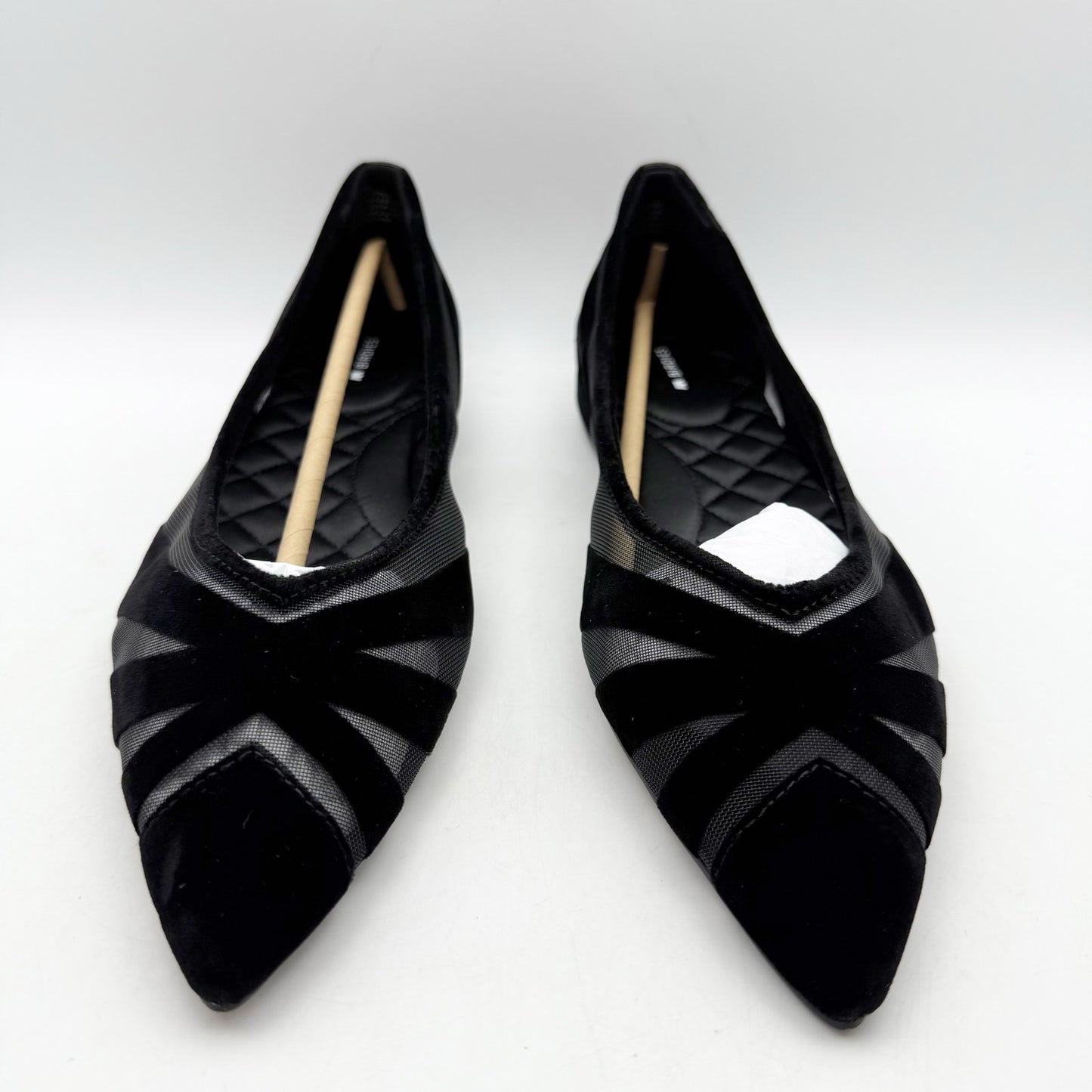 Birdies Womens The Goldfinch 15 Ballet Flat US 9 Black Suede Pointed Toe NIB